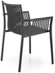 Krzesło do kuchni Halmar K492 plecione z podłokietnikami Czarne (5905248125889) - obraz 6