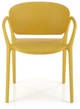 Krzesło do kuchni Halmar K491 plastikowe z podłokietnikami Musztardowe (5905248125865) - obraz 3