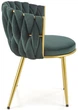 Стілець для кухні та вітальні Halmar K517 зі золотим каркасом Темно-зелений (5905248126350) - зображення 11