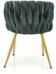 Стілець для кухні та вітальні Halmar K517 зі золотим каркасом Темно-зелений (5905248126350) - зображення 13