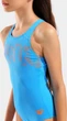Купальник слитный для девушек Arena GRAPHIC SWIMSUIT V BACK голубой Дит 128 см - изображение 3