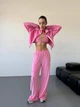 Женский костюм тройка розовый 42-46 р1349.007 - изображение 4