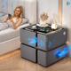 Приліжкова смарт-тумба SZXF01 (50х40х48 см) з екошкіри із сенсорною LED-підсвіткою, USB-зарядкою і Bluetooth колонкою, Сіра - зображення 3