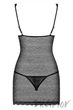 Сорочка Obsessive 811-CHE-1 chemise S/M Черно-бежевая - изображение 4