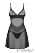 Пеньюар прозорий з трусиками Obsessive Stelisa Chemise XXL/XXXL Чорний - зображення 4