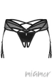 Трусики з доступом і пажами для панчіх Obsessive Dominna L/XL Чорні - зображення 3