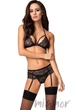 Комплект (бюст+стрінги+пояс) Obsessive 838-SEG-1 S/M Черный - изображение 1
