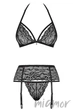 Комплект (бюст+стрінги+пояс) Obsessive 838-SEG-1 S/M Черный - изображение 3
