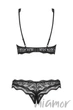Комплект з відкритими бюстом та трусиками Obsessive Luvae set otwarty L/XL Чорний - зображення 4