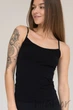 Майка бесшовная с тонкими бретелями Giulia CARACO Nero S/M Черная - изображение 3