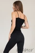 Майка бесшовная с тонкими бретелями Giulia CARACO Nero S/M Черная - изображение 4
