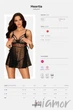 Прозрачный бебидолл с открытым бюстом и трусиками Obsessive Heartia babydoll S/M Черный - изображение 5