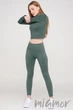 Легінси безшовні із широким поясом GIULIA Leggings Energy Khaki L/XL Зелені - зображення 3