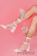 Шкарпетки прозорі з квіточками Gabriella Daisy 39-41 Біло-рожеві - зображення 2