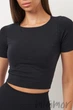 Tоп бесшовный с короткими рукавами Giulia Top Crop T-Shirt S/M Черный - изображение 2