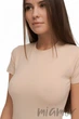Футболка жіноча облягаюча Luna L008 Laura XL Бежева - зображення 2