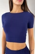 Tоп бесшовный с короткими рукавами Giulia Crop T-Shirt RHODONITE L/XL Темно-синій - изображение 1