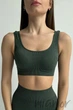 Топ на широких бретелях в рубчик InSecret Top Basic Ribbed KHAKI L/XL Хаки - изображение 1