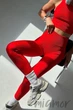 Леггинсы бесшовные в рубчик InSecret Leggings Basic Ribbed AURORA RED L/XL Красные - изображение 2