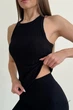 Майка-борцовка бесшовная в рубчик InSecret Canota Ribbed Sport Black L/XL Черная - изображение 2