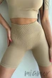 Велосипедки бесшовные в рубчик InSecret Tracks Ribbed Basic Nude S/M Бежевые - изображение 1