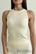 Майка-борцовка в рубчик InSecret Canota Ribbed Sport Arctic Wolf S/M Молочна - зображення 1