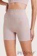 Шорти короткі в рубчик з ефектом пуш-ап GIULIA SHORTS RIB SHAPE BURNISHED LILAC S/M Рожева пудра - зображення 1
