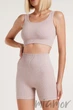 Шорти короткі в рубчик з ефектом пуш-ап GIULIA SHORTS RIB SHAPE BURNISHED LILAC S/M Рожева пудра - зображення 3