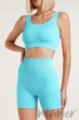 Шорти короткі в рубчик з ефектом пуш-ап GIULIA SHORTS RIB SHAPE SKY BLUE S/M Блакитні - зображення 3