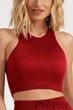 Топ бесшовный в рубчик GIULIA Halter Top Rib Winery S/M Бордовый - изображение 1
