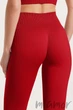 Леггинсы бесшовные в рубчик с пуш-ап эффектом GIULIA Leggings RIB Push Up WINERY S/M Бордовые - изображение 4