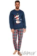 Мужская пижама с новогодним принтом Family Look 115/236 SNOWMAN 2XL Темно-синяя - изображение 1