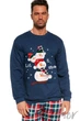 Мужская пижама с новогодним принтом Family Look 115/236 SNOWMAN 2XL Темно-синяя - изображение 2