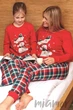 Піжама для дівчинки з новорічним принтом Family Look 592/172 SNOWMAN 134/140 Червона - зображення 5