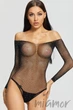Боди-сетка с камушками-стразами SKLV 8998 S/M/L Черное - изображение 2