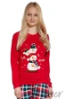 Піжама для дівчинки з новорічним принтом Family Look 592/172 SNOWMAN 134/140 Червона - зображення 2