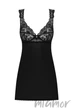 Комбінація з мереживним ліфом Obsessive Donna Dream babydoll XL/XXL Чорна - зображення 3