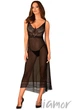 Комбинация прозрачная Obsessive Estiqua chemise M/L Черная - изображение 1