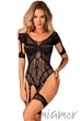 Боди-сетка с вырезом Obsessive G334 S/M/L Черное - изображение 1