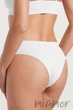 Трусики бесшовные в рубчик GIULIA Brasilian briefs RIB Bianco L/XL Белые - изображение 3