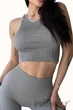 Топ бесшовный в рубчик GIULIA Halter Top Rib ULTIMATE GREY L/XL Серый - изображение 1