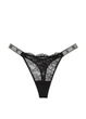 Трусики стрінги з камінцями Victoria’s Secret Very Sexy Shine Strap Rose Lace Thong Panty розмір S, М чорні - изображение 1