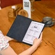 Кожаная папка А5 Inko Horeca с фиксацией на резинке и кобурным винтом из кожи Crazy Horse ШM07A5 Черный - изображение 9