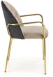 Krzesło do kuchni i salonu Halmar K500 ze złotym stelażem Beżowe/Czarne (5905248126060) - obraz 12