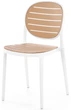 Стілець для кухні Halmar K529 пластиковий Білий/Натуральний (5905248132115) - зображення 1
