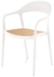 Krzesło do kuchni Halmar K530 plastikowe z podłokietnikami Białe/Naturalne (5905248132146) - obraz 1