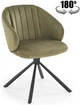 Стілець для кухні та вітальні Halmar K533 обертальний Оливковий (5905248132245) - зображення 1