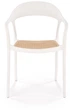 Krzesło do kuchni Halmar K530 plastikowe z podłokietnikami Białe/Naturalne (5905248132146) - obraz 8