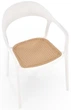 Krzesło do kuchni Halmar K530 plastikowe z podłokietnikami Białe/Naturalne (5905248132146) - obraz 9