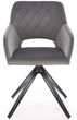 Стілець для кухні та вітальні Halmar K535 обертальний Попелястий (5905248132306) - зображення 7